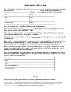 Download Free Alabama Vehicle Bill of Sale | Form Download