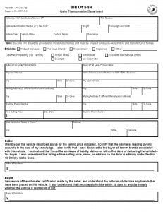 Download Free Idaho Vehicle Bill of Sale Form | Form Download