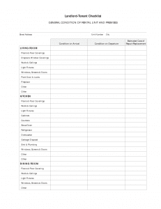 Download Free Landlord Tenant Checklist | Form Download