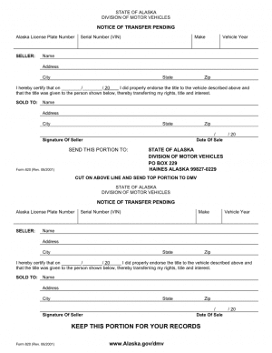Download Free Alaska Motor Vehicle Bill of Sale form | Form Download