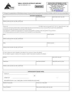 Download Free Indiana Small Estate Affidavit Form 